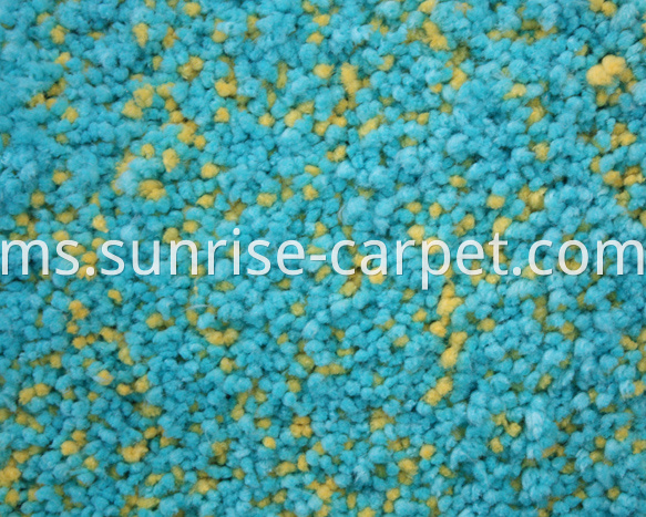 Microfiber Shaggy Rug Yellow and Blue mix Color